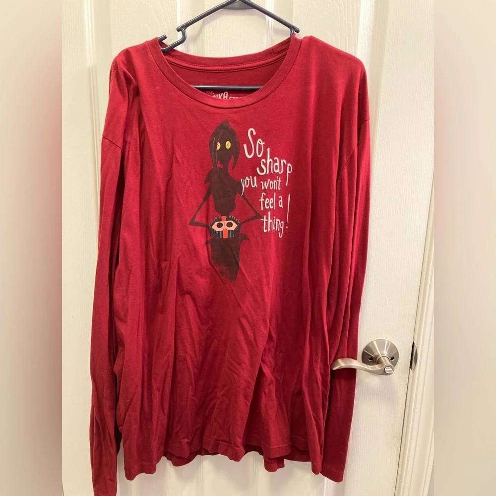 Coraline shirt Laika 2x long sleeve tee top Other Mother button eyes Neil Gaiman - Picture 2 of 4